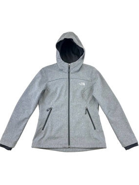 The North Face soft shell hooded womens jacket Medium charcoal